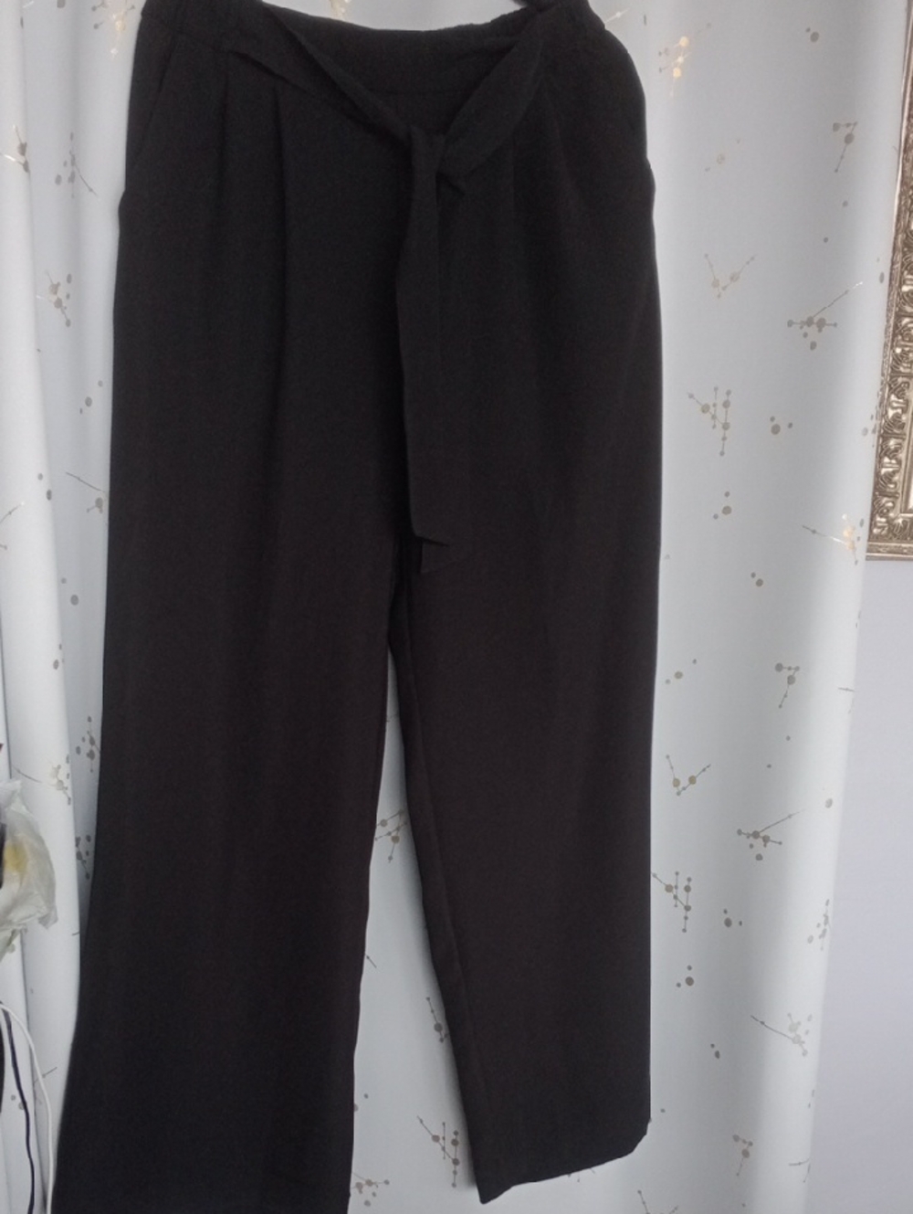 lululemon athletica Black Tie-Waist Wide Leg Pants